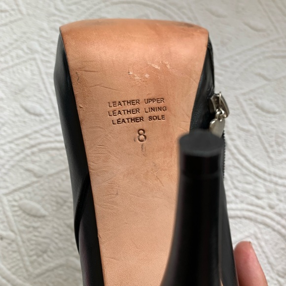 ALANNAH HILL Black Leather Beaded Feature Ankle Boots Sz 8 Heart Zip-Designer🤎 - Picture 8 of 16